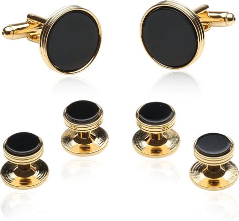 gold cufflinks with black onyx